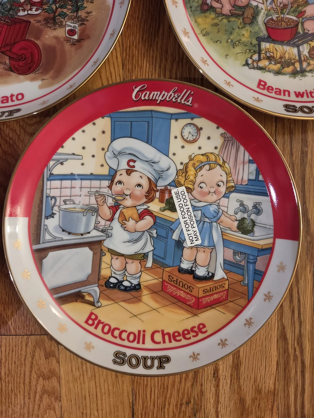Red Vintage Soup Collector Plates - Set of 8